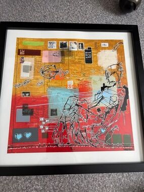 Framed Art Print by abstract artist Aaron Kraten punk rock girl like new